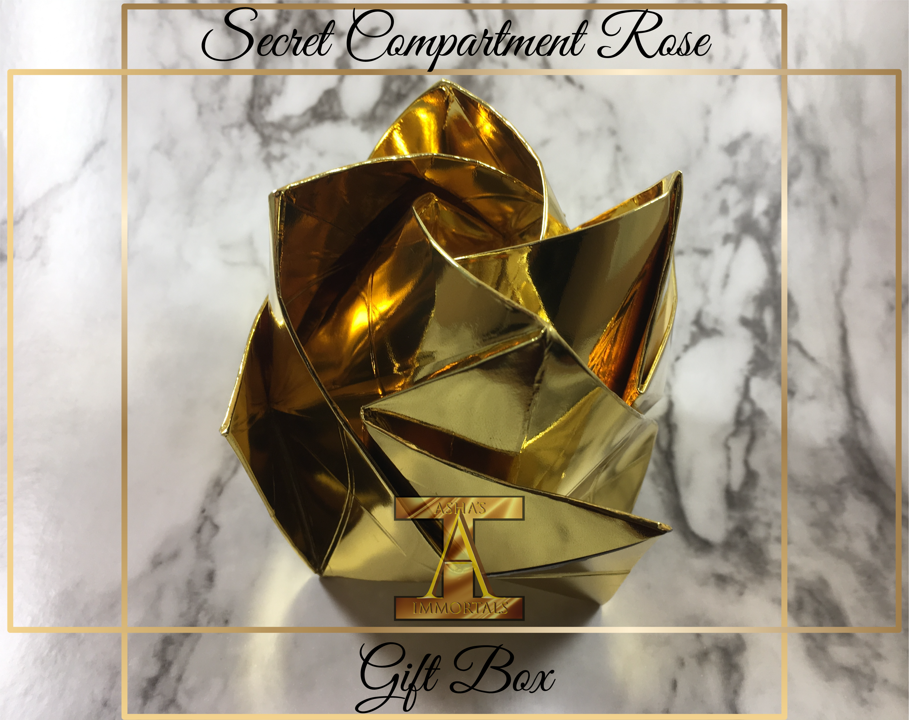 Secret Compartment Golden Rose Gift Box+ logo -01