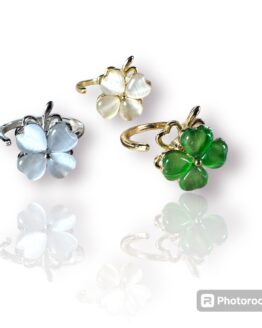 Gem Clover Fidget Ring
